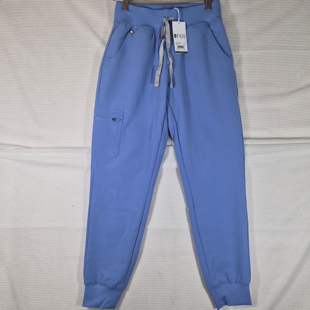 NWT FIGS Technical Collection Jogger Scrub Pants Women XXS Petite Ceil Blue...